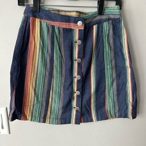 Rainbow print mini skirt